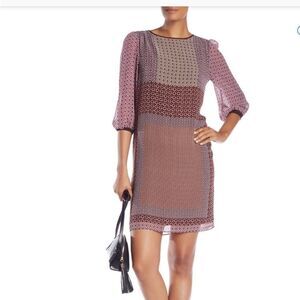 Max studio bubble sleeve georgette shift d…